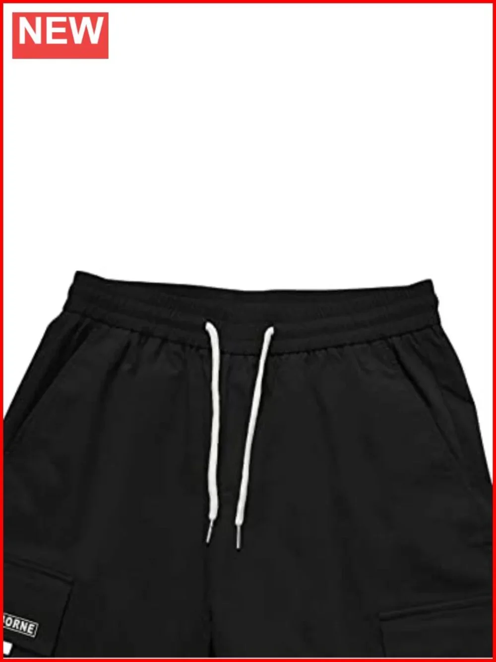 Men's Casual Drawstring Elastic Waist Flap Pocket Jogger Cargo Pants